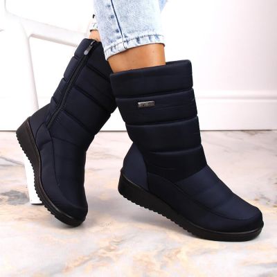 6. News W EVE436B marineblaue hohe Stiefeletten