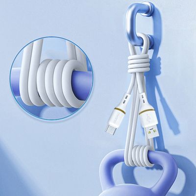 3. Dudao L25L USB-A - Lightning Kabel 1 m 30 W mit weichem Silikongeflecht - Weiß