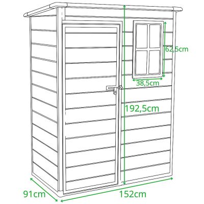 5. Gartengerätehaus aus PVC, 152 x 91 x 192,5 cm