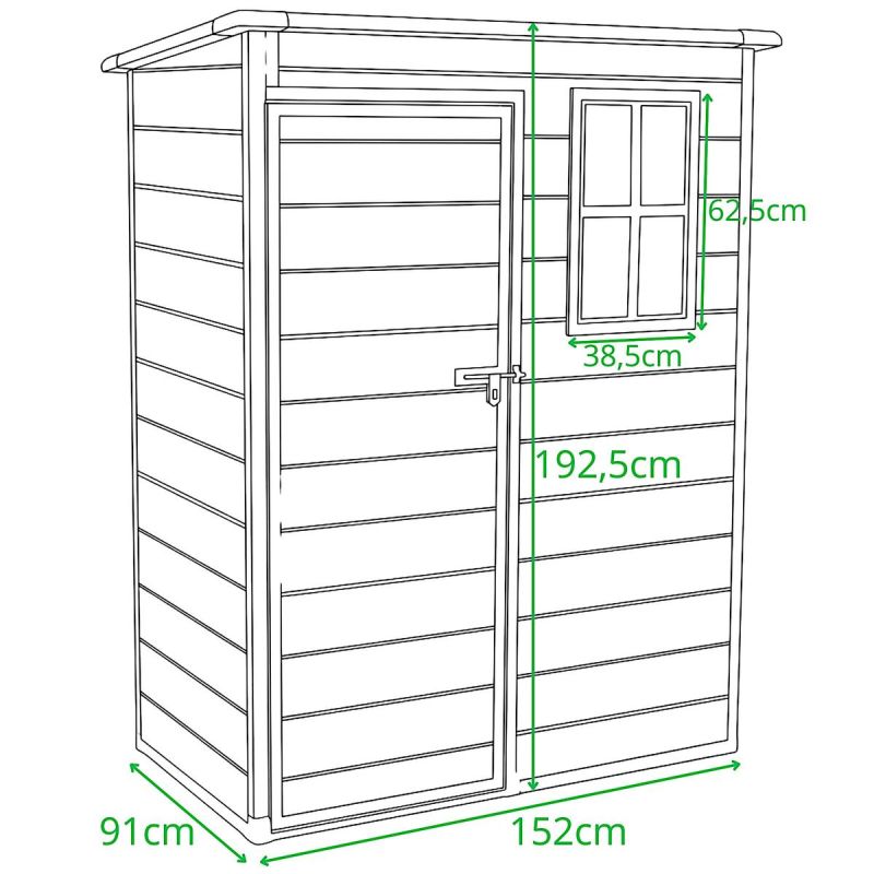 5. Gartengerätehaus aus PVC, 152 x 91 x 192,5 cm