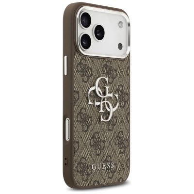 4. Guess 4G Big 4G Classic Logo Case für iPhone 17 Pro Max Braun - Silber