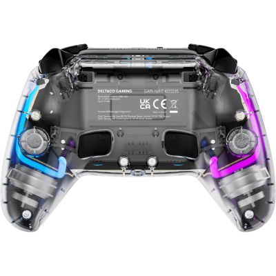 13. Deltaco Gaming GAM-169-T Transparenter Bluetooth/USB-Gamecontroller für Android, Nintendo Switch, PC, PlayStation 4 und iOS