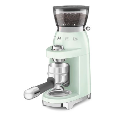 6. Smeg Kaffeemühle CGF03PGEU, 15 Mahlgrade, 240g Bohnenbeh., 150W, Hellgrün