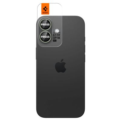 2. Spigen Optik Pro GLAS.TR „EZ FIT“ Kamera-Cover 2er-Pack für iPhone 16 / 16 Plus / 17 - Grün
