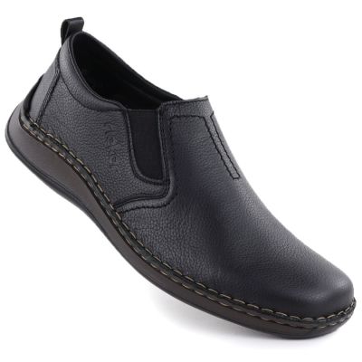 Rieker 05264-00 Schwarze Herren-Slipper aus Leder