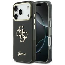 Guess IML 4G Script Metallhülle für iPhone 17 Pro Max – Schwarz
