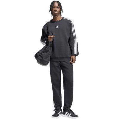 6. adidas Essentials 3-Streifen Fleecehose für Herren, schmal zulaufende Bündchen, schwarz, KY6526