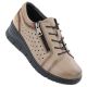 Damen-Keilschuhe aus Leder mit durchbrochenem Muster, beige, Vinceza 39977