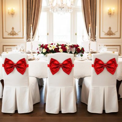 7. ROTE SCHLEIFE FÜR STUHL 50X32CM