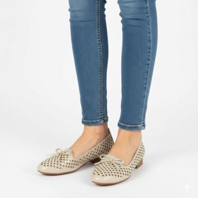 5. Damen-Lords-Schuhe mit durchbrochenem Goldmuster, Modell Jezzi 222-5