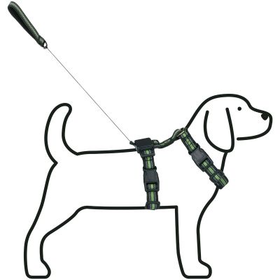 3. Hundegeschirr mit reflektierendem Band, Größe 44-57 cm, mittel, mit Leine