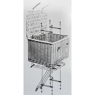 52. Fahrradkorb aus Weide für die vordere Fahrradausrüstung 45x30x25cm