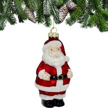 GLAS-CHRISTBAUMKUGEL IN FORM EINES WEIHNACHTSMANNS SASKA GIFT & DECOR