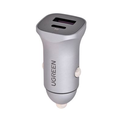 Ugreen Autoladegerät USB Typ C / USB 24W Power Delivery Schnellladefunktion Grau (30780)