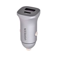 Ugreen Autoladegerät USB Typ C / USB 24W Power Delivery Schnellladefunktion Grau (30780)