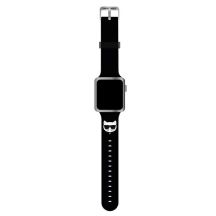 Karl Lagerfeld KLAWLSLCK Apple Watch Strap 42/44 / 45mm schwarz / schwarzes Armband Silikon Choupette Heads
