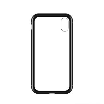 4. Wozinsky Full Magnetic Case 360 Magnetic Case Vorder- und Rückseite mit integriertem Glas Vivo X60 Schwarz-Transparent