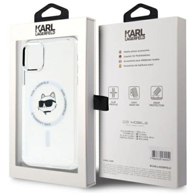 8. Karl Lagerfeld IML Metal Choupette Head MagSafe iPhone 11 Hülle - Weiß