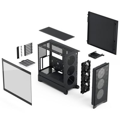 5. Fractal Design Pop 2 Air Schwarz TG Midi Tower Schwarz