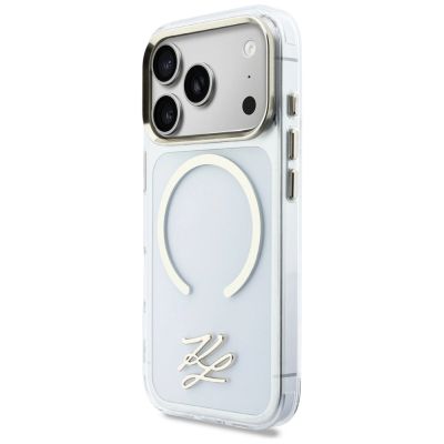 2. Karl Lagerfeld IML KL Script Logo MagSafe Hülle für iPhone 17 Pro – Transparent