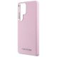 6. Karl Lagerfeld Saffiano Vollumwickelte MagSafe Hülle mit länglichem Metalllogo für Samsung Galaxy S25 Ultra - Rosa