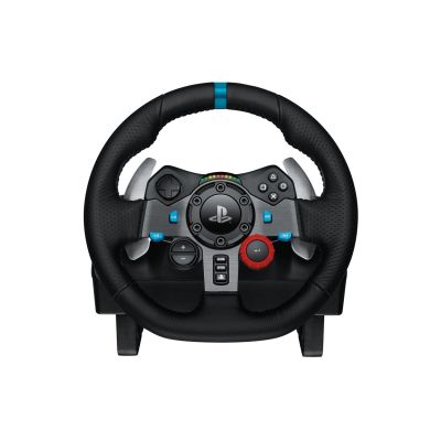 2. Logitech G 941-000113 Gamecontroller, schwarzes USB-Lenkrad + Pedale, analog/digital, kompatibel mit PC, PlayStation 4, PlayStation 5 und PlayStation 3