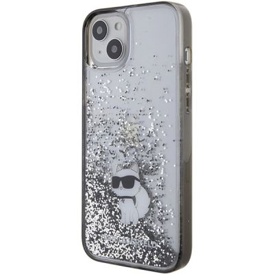 2. Karl Lagerfeld Liquid Glitter Choupette Hülle für iPhone 15 Plus – transparent