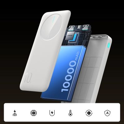 12. Powerbank Joyroom JR-PBF12 10000mAh 2.4A 2x USB-A 1x USB-C - weiß