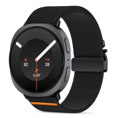 Tech-Protect Nylon-Armband mit Verschluss für Samsung Galaxy Watch 40/44/46 mm – Schwarz