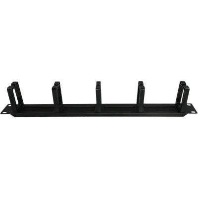 2. Alantec-1U 19" Kabelorganizer mit Bürstendurchführung, 5 Kunststoffhalter