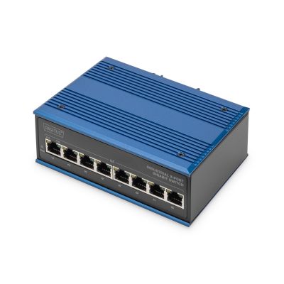 2. ASSMANN Electronic DN-651121 Gigabit-Ethernet-Netzwerk-Switch (10/100/1000) PoE-Unterstützung Schwarz, Blau