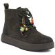 Damen-Ankle-Boots aus Leder mit dicken Sohlen, grün Artiker 59C1132
