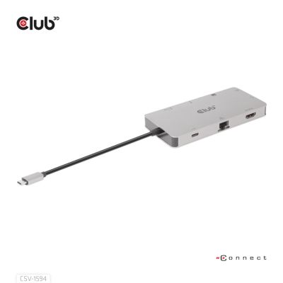 4. CLUB3D CSV-1594 USB 3.2 Gen 1 (3.1 Gen 1) Typ-C Dockingstation, Schwarz, Grau
