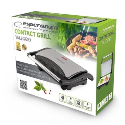 12. Esperanza Taleggio EKG006 elektrischer Tischgrill (Tisch geschlossen; 750 W; Edelstahlfarbe)