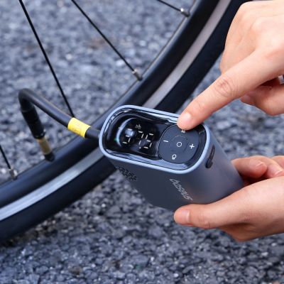 9. Baseus PrimeTrip Serie Elektrische Fahrradpumpe mit Digitalanzeige – Schwarz