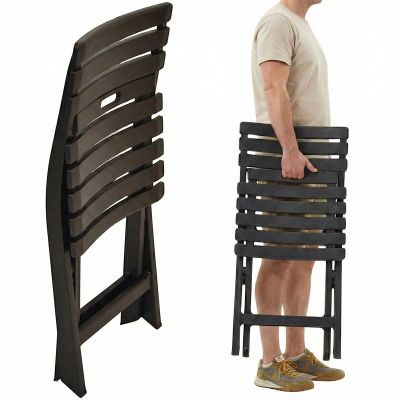 39. 4er-Set faltbare Cateringstühle aus Kunststoff, Komodo, Anthrazit