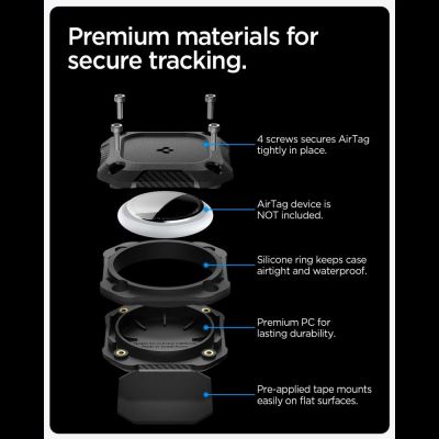 15. Spigen Tough Armor Case für AirTag 1/2 - Schwarz