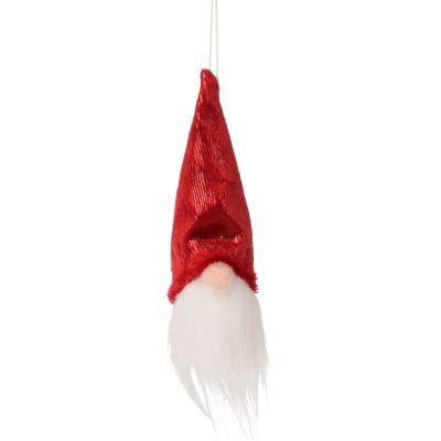 6. Dekorativer Anhänger Weihnachtsmann 11 cm Rot