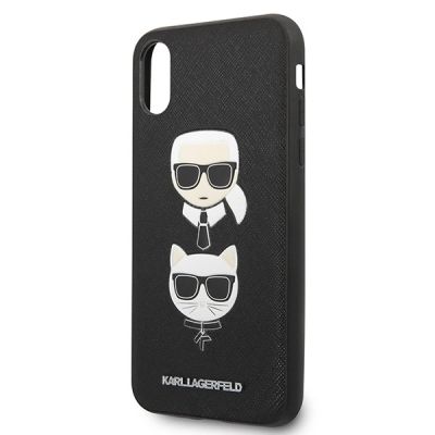 3. Karl Lagerfeld Saffiano Karl&Choupette Head Case für iPhone XS Max – Schwarz