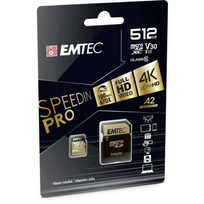 2. Emtec ECMSDM512GXC10SP 512GB MicroSDXC UHS-I Klasse 10 Flash-Speicher