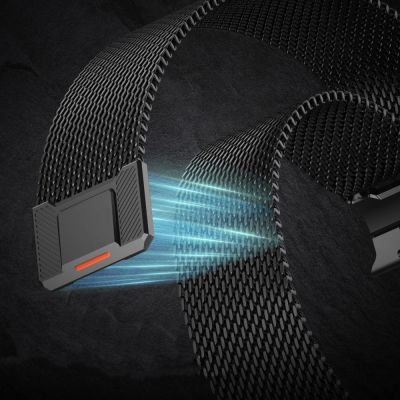 4. Tech-Protect Milano Vanguard Armband für Apple Watch (44 / 45 / 46 / 49 mm) – Schwarz