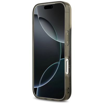 5. Karl Lagerfeld Liquid Glitter Choupette Logo MagSafe Hülle für iPhone 17 Pro - Schwarz