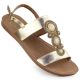 7. Flache Damensandalen mit Verzierung, Melissa Gold, Filippo DS6882