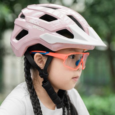 3. Rockbros LK-67 Jugend-Fahrradhelm mit abnehmbarem Visier 54–58 cm – Pink