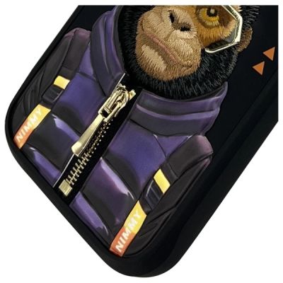 4. Nimmy Cool&Cute 2.0 Monkey Case für iPhone 16 Pro - Schwarz