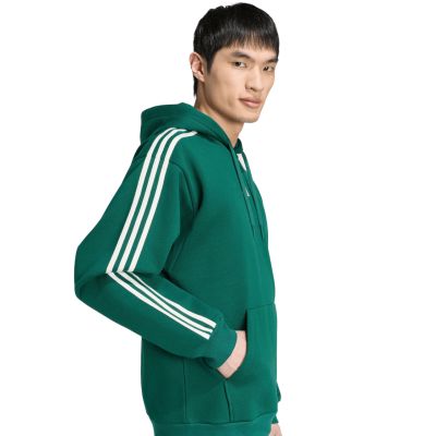 5. Herren-Sweatshirt adidas Essentials 3-Stripes Fleece Hoodie grün KZ1413