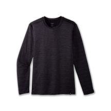 Luxe Langarm-Lauf-T-Shirt für Herren, Schwarz