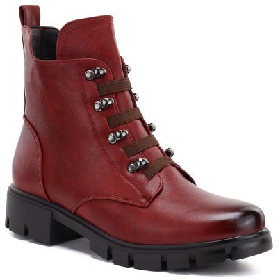 Gefütterte rote Damen-Arbeitsstiefel M.Daszyński MR23123