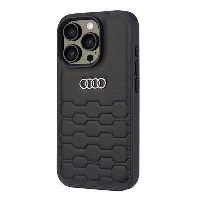 3. Audi Kunstleder iPhone 16 Pro 6,3" schwarz/schwarz Hardcase AU-TPUPCIP16P-GT/D2-BK