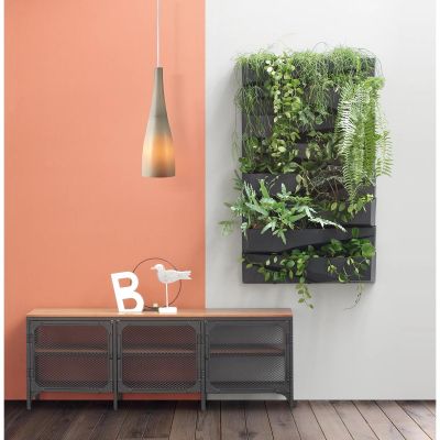 40. Vertikales Gartenblumenbeet, 4er-Set, Anthrazit